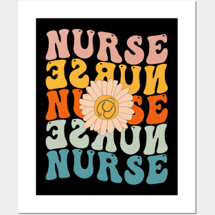 Retro Groovy Nurse Life For Women Nursing For Nurses Week Funny Shirt Posters and Art